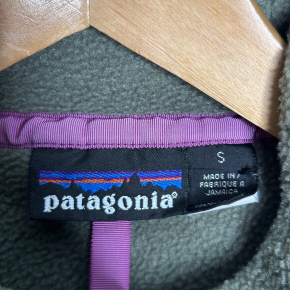 PATAGONIA Vintage 2000's Synchilla Snap-T Pullover Fleece Olive Green Sz S - Picture 5 of 5